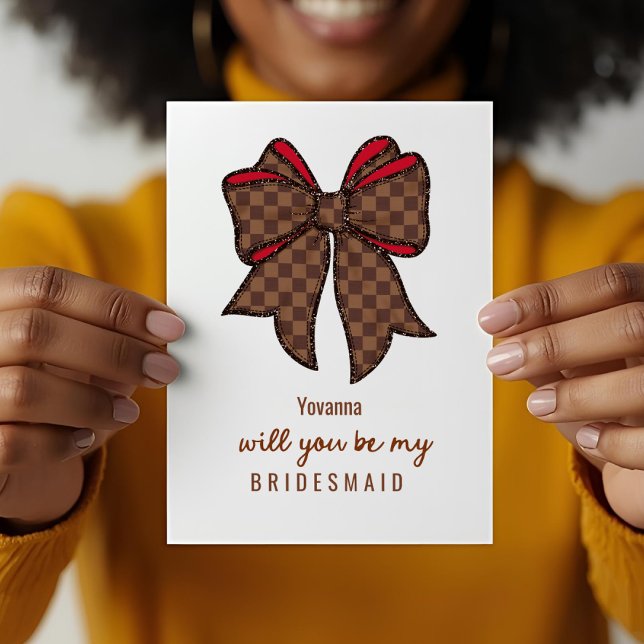 Cartão Luxury Bow Bridesmaid Proposal  (Criador carregado)