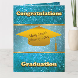 Cartão Luxury Moderno Personaliza Brilho Azul