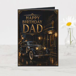 Cartão Luxury Vintage Classic Car Birthday Card for Dad