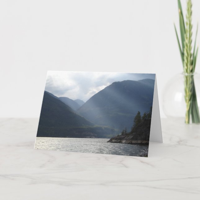 Cartão Luz brilha através da nuvem com citação bíblica (Frente)