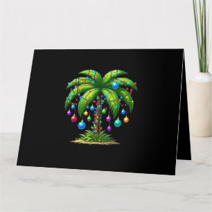 Cartão Luz de árvore de palmeira de Natal Havaiano Tropic
