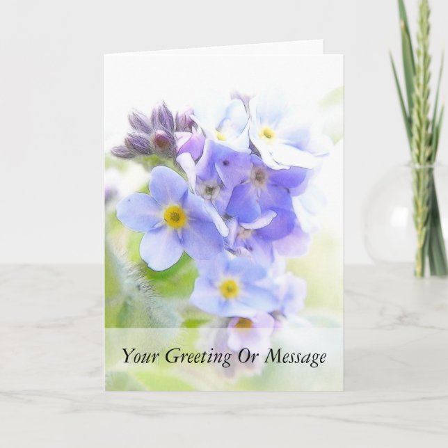 Cartão Luz do Sol em Azul Esquece-Me Nozes (Frente)