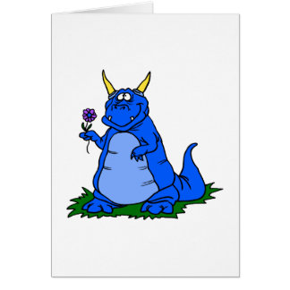 Cartão Luz - dragão azul com flor