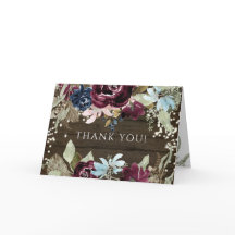 Luzes Brilhantes Florais De Burgundy Obrigado