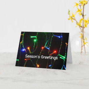Cartão luzes coloridas de Natal "Saudações de festas"