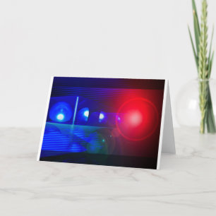 Cartão luzes da polícia vermelha e azul
