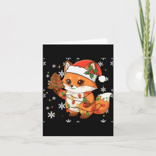 Cartão Luzes de árvore de bolo de guaxinim fofo Natal eng