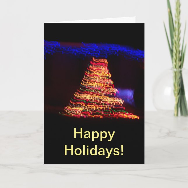 Cartão Luzes de árvore de Natal surreais (Frente)