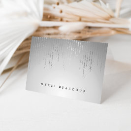 Cartão Luzes De Cordas De Chuva De Prata Obrigado