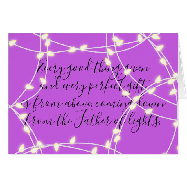 Cartão Luzes de férias brancas (Frente Horizontal)