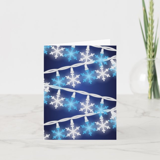 Cartão Luzes de Floco de Neve (Frente)
