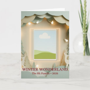 Cartão Luzes de Inverno de Papercraft Verde Salgueiro Bos