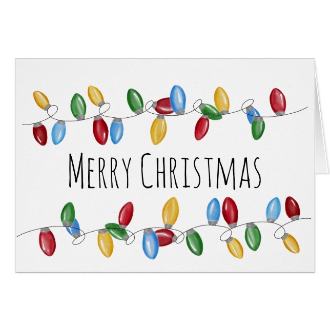 Cartão Luzes de Natais vintages brilhantes (Frente Horizontal)