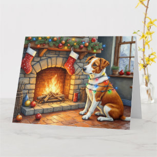 Cartão Luzes de Natal com Terrier da Baía de Chesapeake n