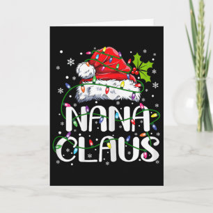 Cartão Luzes de Natal da Nana Claus Família de Pijama Com