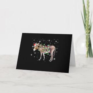 Cartão Luzes de Natal de Burro Coloridas  | Presente de B