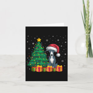 Cartão Luzes de Natal de Greyhound Santa Hat, Itália Feia