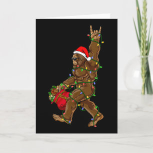 Cartão Luzes de Natal do Papai Noel Pé Grande Divertido S