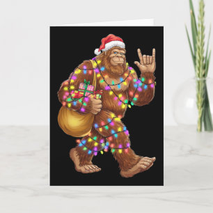 Cartão Luzes de Natal do Papai Noel Pé Grande Rock Sasqua
