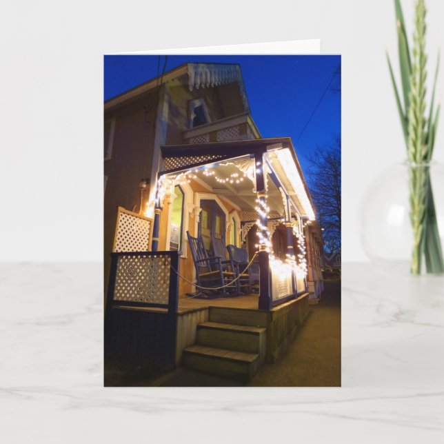 Cartão Luzes de Natal e Balanços - Martha's Vineyard (Frente)