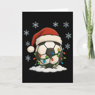 Cartão Luzes de Natal Enroladas em Bola de Futebol Esport