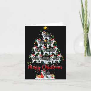 Cartão Luzes de Natal Papai Noel Husky Siberiano Cachorro