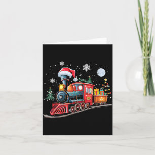 Cartão Luzes de Trem do Papai Noel Natal Meninos Xmas Cri