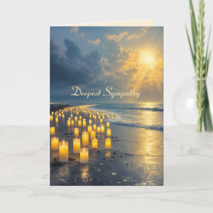 Cartão Luzes de velas na costa no escuro, simpatia