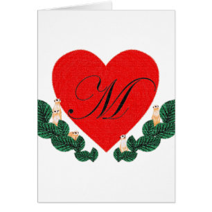 Cartão M num coração
