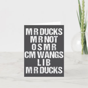 Cartão M R Ducks M R Não O S M R Cm Wangs Lib M R Ducks