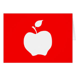 Cartão Maçã Branca e Vermelha
