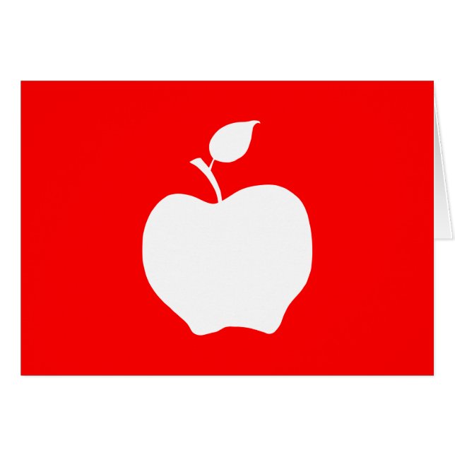 Cartão Maçã Branca e Vermelha (Frente Horizontal)