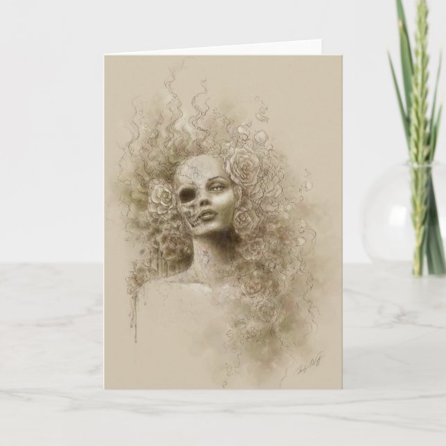 Cartão macabramente da arte da fantasia do (Frente)