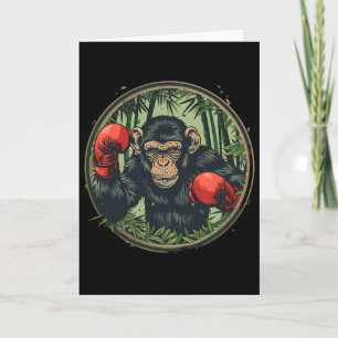 Cartão Macaco Boxeador Com Luvas de Boxe Kickboxing Engra