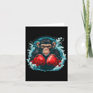 Cartão Macaco-Boxer Com Luvas-Boxim Engraçadas