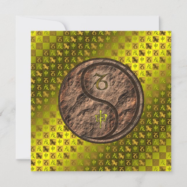 Cartão Macaco Capricórnio e Terra (Frente)