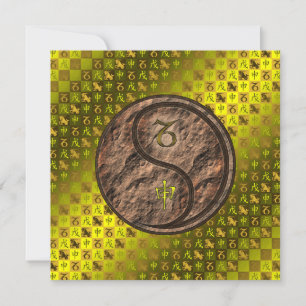 Cartão Macaco Capricórnio e Terra