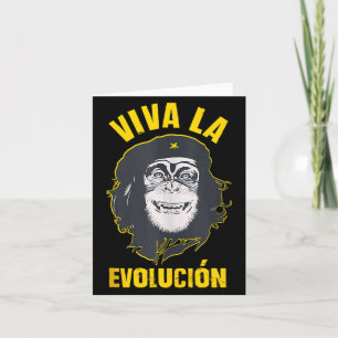 Cartão Macaco Chimpanzé Viva La Evolução Revolução Divers