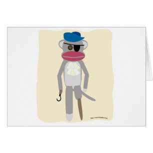 Cartão Macaco da peúga do pirata