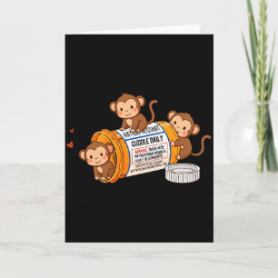 Cartão Macaco Engraçado Antidepressivo Zoo Meninos Menina