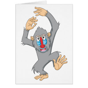 Cartão Macaco feliz de Mandrill