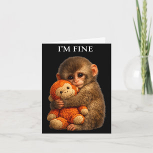 Cartão Macaco punching cute bebê animal engraçado