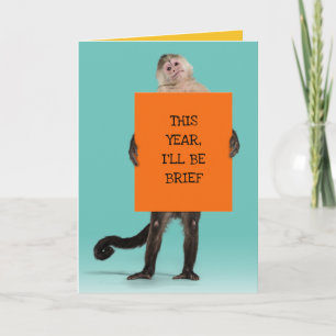 Cartão Macaco Sendo Brief Em Seus Briefs Engraçado Aniver