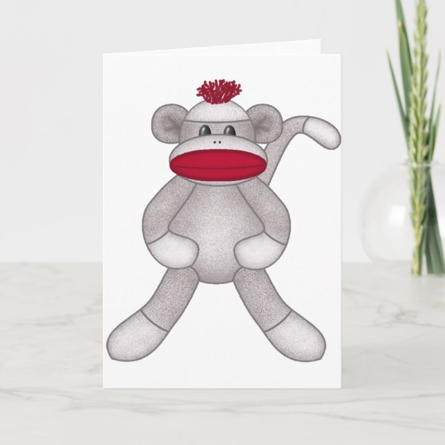 Cartão Macaco Sock (Frente)
