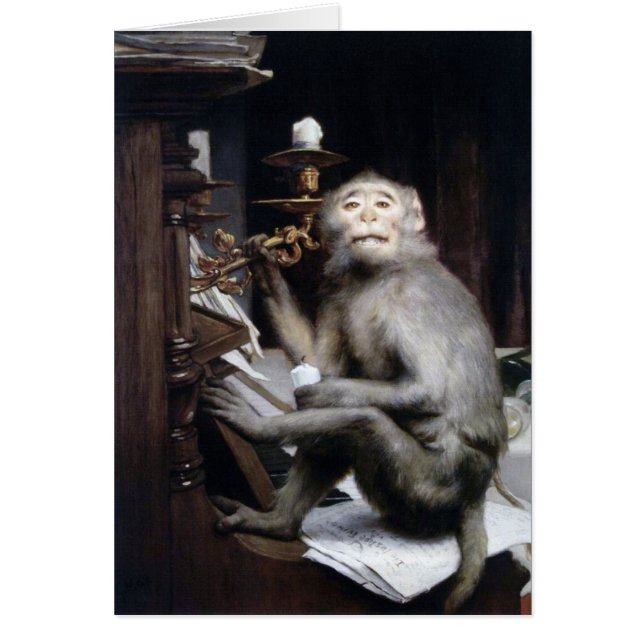 Cartão Macaco sorridente (Frente)