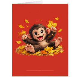 Cartão Macaco Sorridente com Olhos Grandes Tropical Diver
