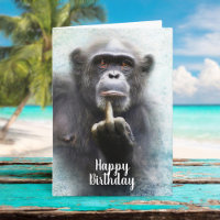 Macaco Travesso Engraçado Dedo do Meio Aniversário