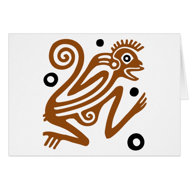 Cartão Macaco tribal (Frente Horizontal)