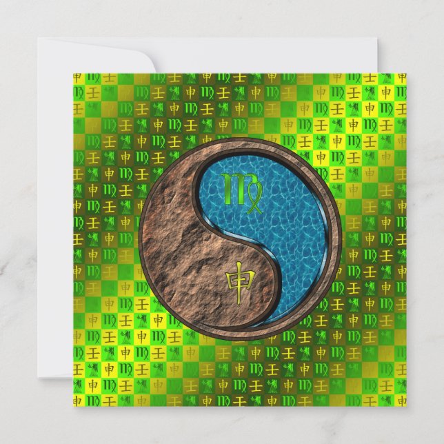 Cartão Macaco Virgo & Água (Frente)