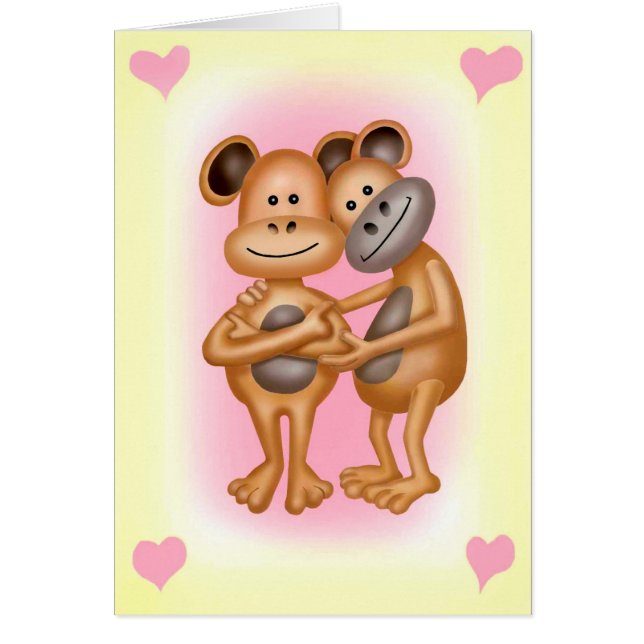 Cartão Macacos Cheios De Amor (Frente)